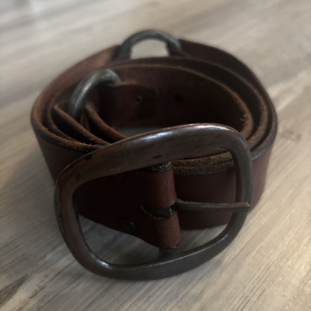 Vintage Linea Pelle Women's Leather Belt Brown Adjustable Medium